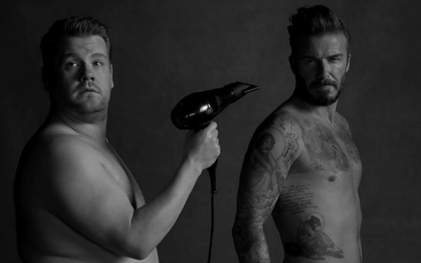 David Beckham and James Corden