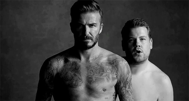 David Beckham and James Corden