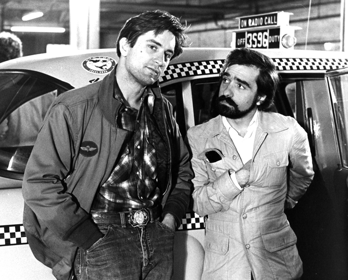 Роберта Де Ниро и Мартин Скорсезе на съемочной площадке фильма «Таксист»