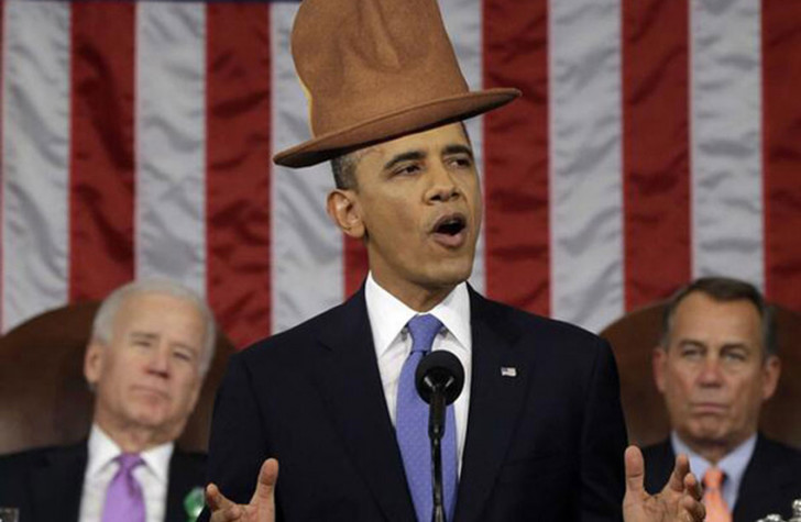 барак обама шляпа фаррелла уильямса