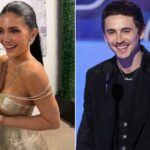 Кайли Дженнер позирует с бойфрендом Тимоти Шаламе на церемонии вручения премии «Золотой глобус» после его победы в фильме Marty Supreme